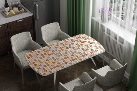 Стол Обеденный Раздвижной Бочонок Фотопечать (Ш-1100/1400 х Г-700 х В-760 мм)/Разные Цвета