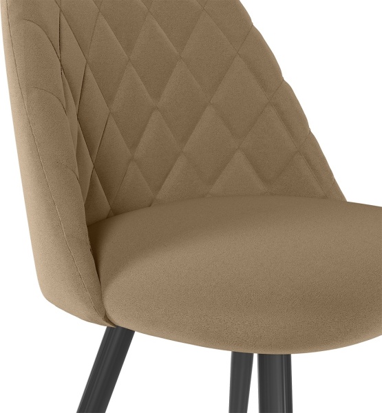 Комплект стульев Диор (2 шт), черный велюр бежевый