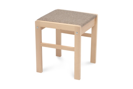 Табурет Модерн с мягкой крышкой натуральный / темно-бежевый